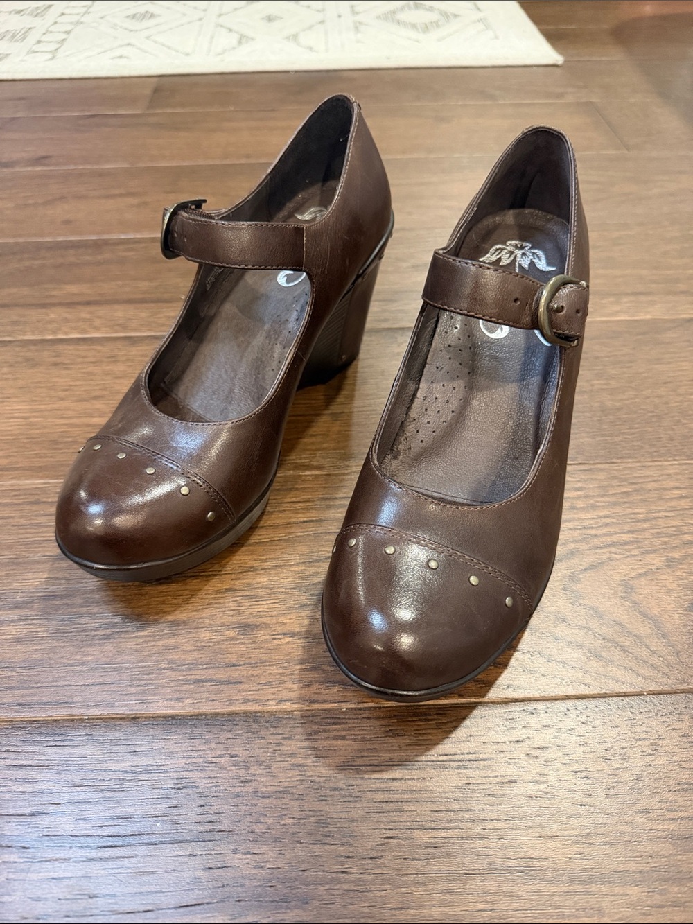 Dansko Fanny Shoes Womens Size 38 Mary Jane Wedge Heels - C61-005